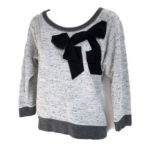 🆕 GAP high low bow 3/4 sleeve gray sweatsh…